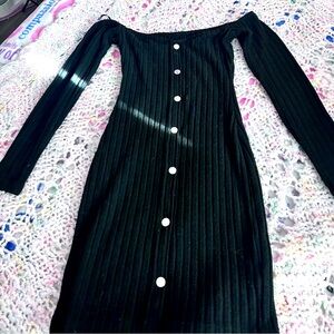 Off the shoulder dress, n so cute and fuzzy!